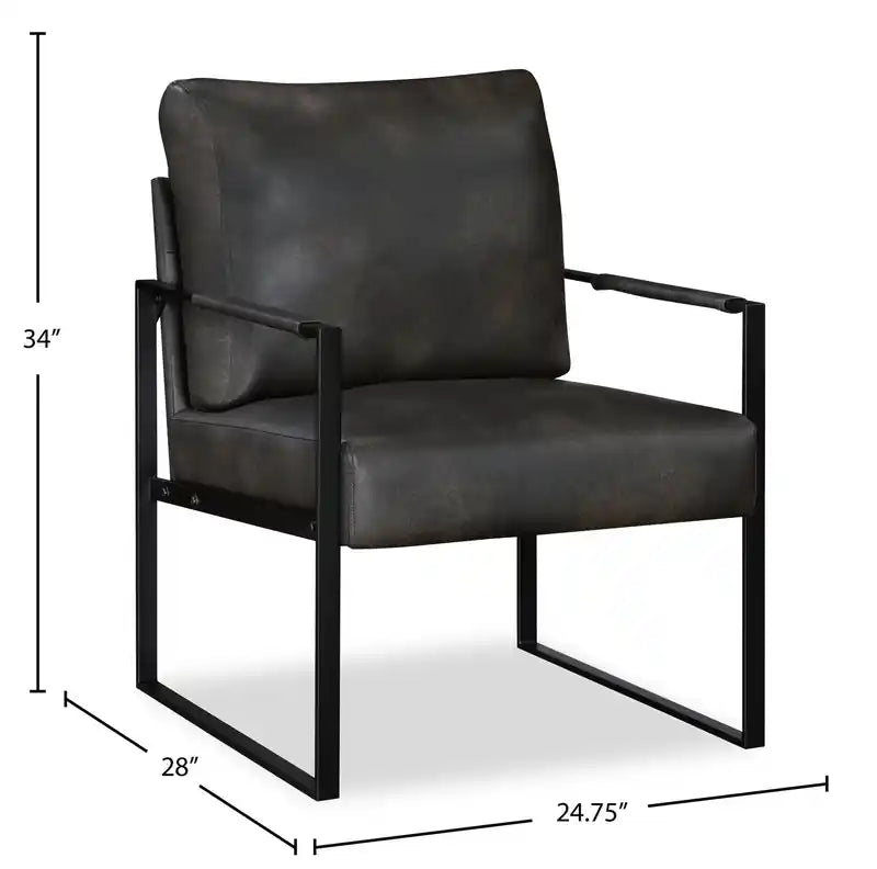 Fauteuil d'appoint en similicuir 24,75 avec pieds en métal