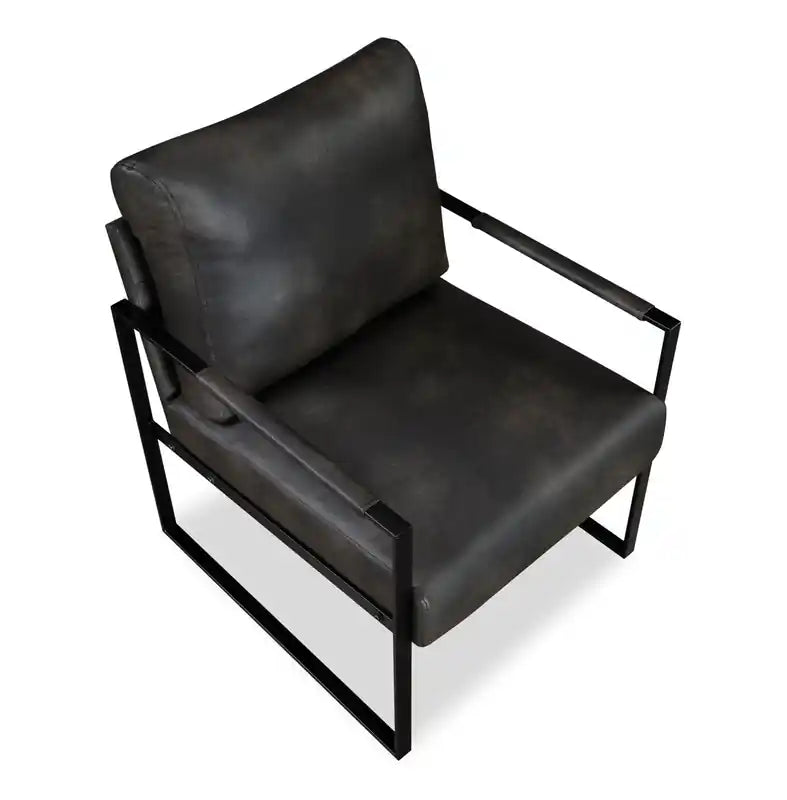 Fauteuil d'appoint en similicuir 24,75 avec pieds en métal