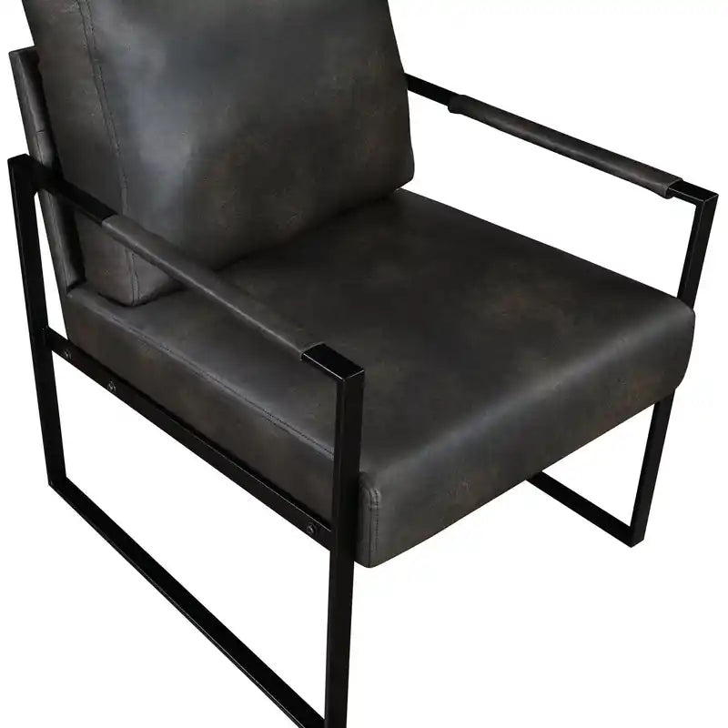 Fauteuil d'appoint en similicuir 24,75 avec pieds en métal