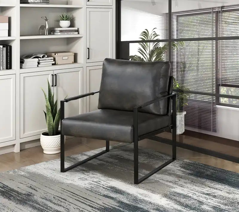Fauteuil d'appoint en similicuir 24,75 avec pieds en métal