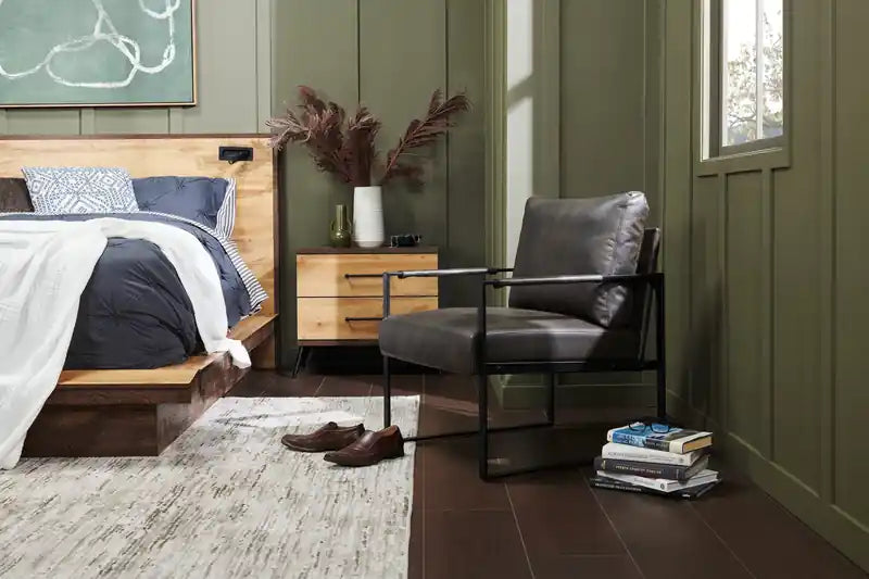 Fauteuil d'appoint en similicuir 24,75 avec pieds en métal