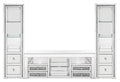 Oakley 98.5 Glam 3-Piece Entertainment Centre with Storage and Cable Management for TVs up to 65- Silver