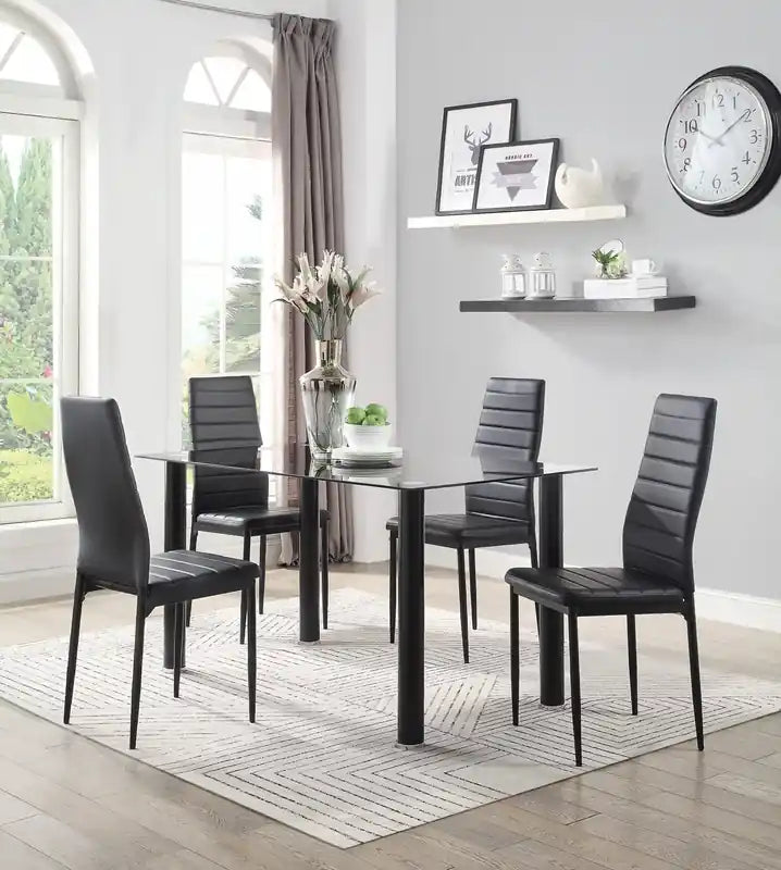 Table à manger avec plateau en verre, 55W