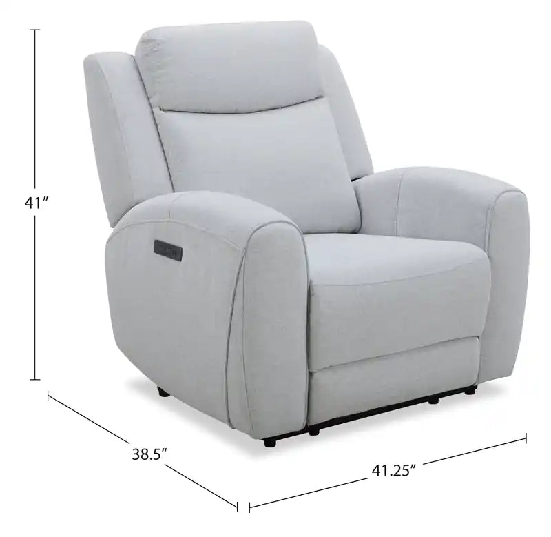Fauteuil inclinable électrique en tissu avec port USB 41,25 po – Bronco Gris pierre