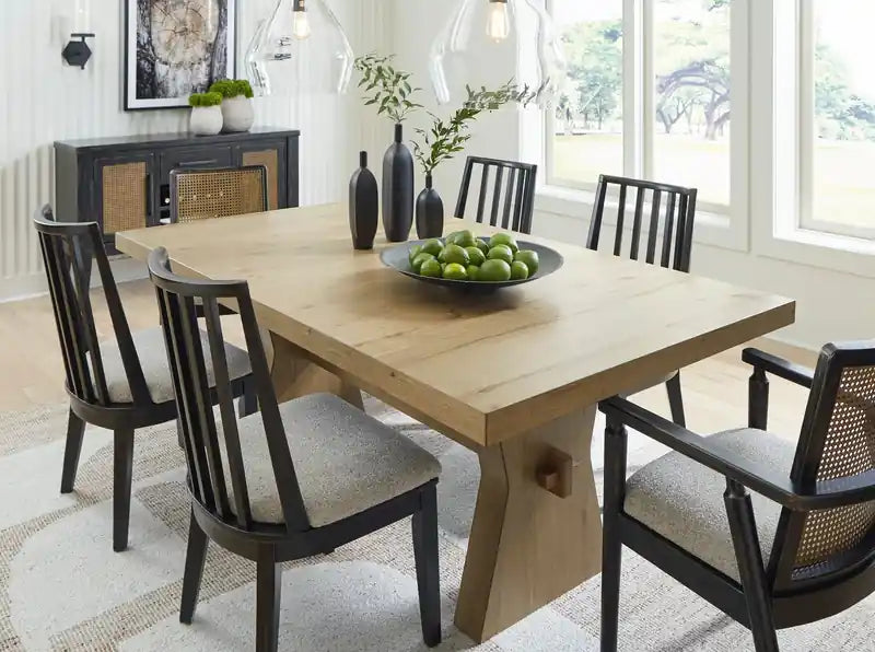 Table de salle à manger, piètement tréteaux, 78W