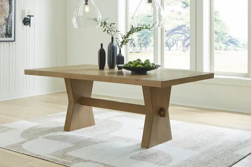 Table de salle à manger, piètement tréteaux, 78W