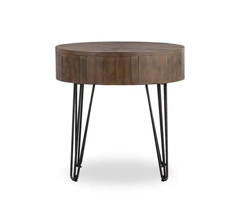 24 tables d'appoint rondes rustiques en pin massif