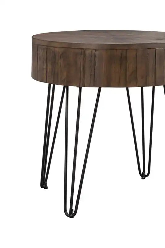 24 tables d'appoint rondes rustiques en pin massif