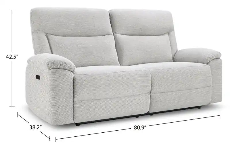 Canapé inclinable électrique en tissu chenille 80.9