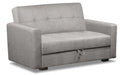 Weston 55 Linen-Look Fabric Klik Klak Futon with Storage - Steel Grey