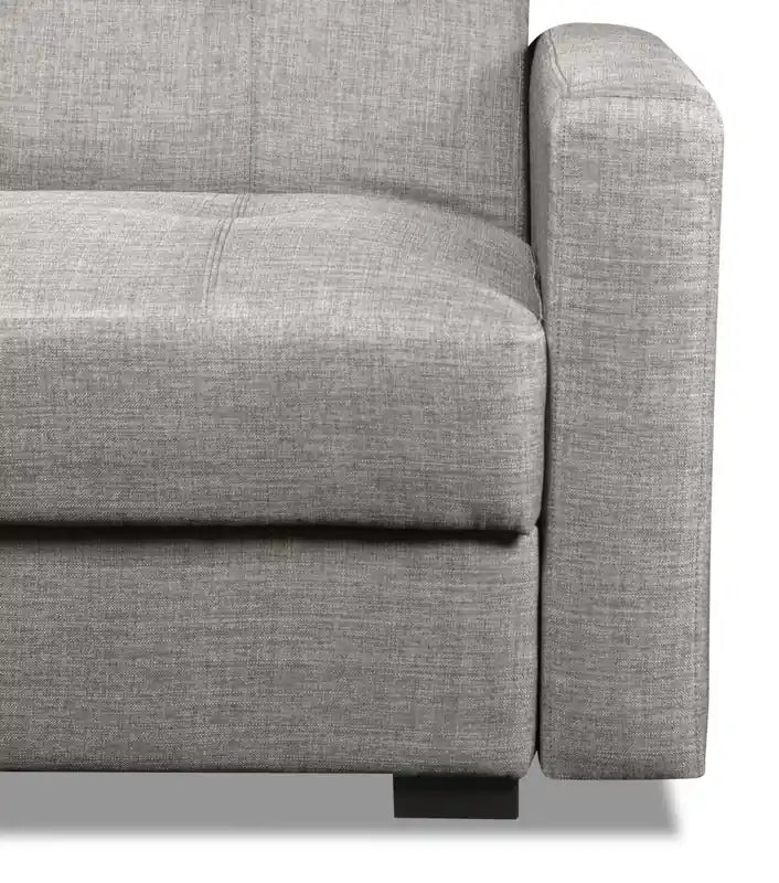 Futon clic-clac aspect lin avec rangement - Gris acier